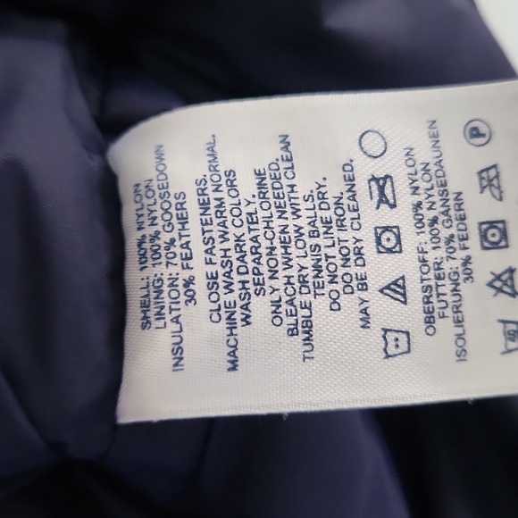 Mens Navy-Blue Lands End Goose Down Puffer Vest sz 3XL / 54-56 solid winter coat - Picture 4 of 5